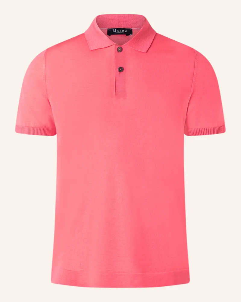 Maerz Strick-Poloshirt aus Merinowolle Hellrot