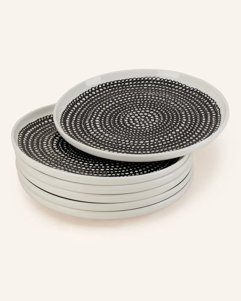 Marimekko 6er-Set Dessertteller OIVA/SIIRTOLAPUUTARHA Creme