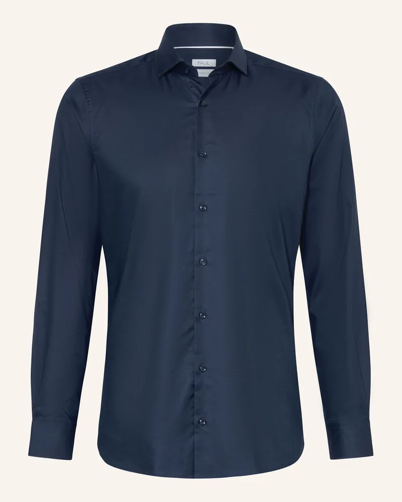 paul Hemd Shaped Fit blau Dunkelblau