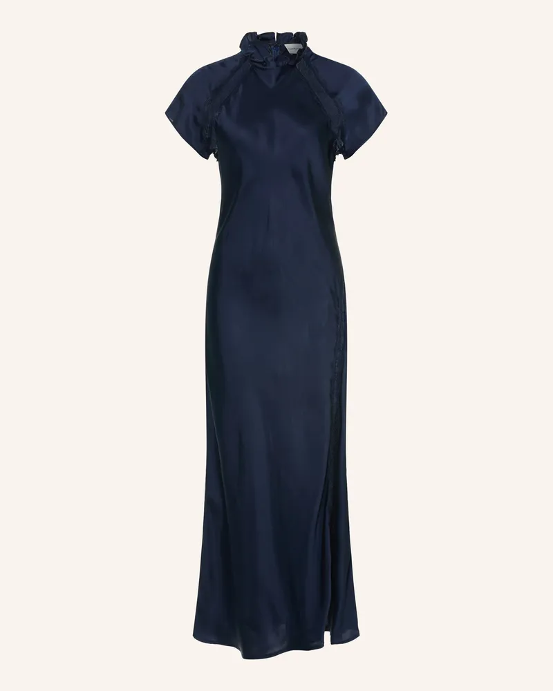 Claudie Pierlot Satinkleid Mit Spitze blau Dunkelblau