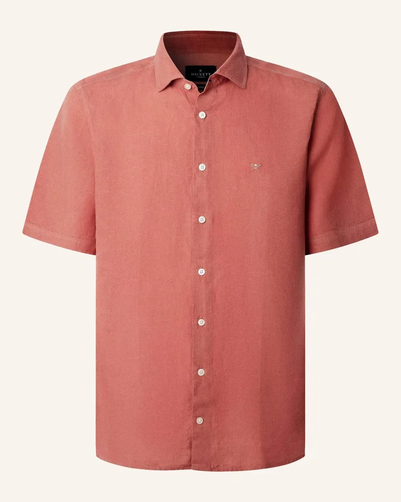 Hackett Freizeithemd Gmd Linen Ss rosa Rot