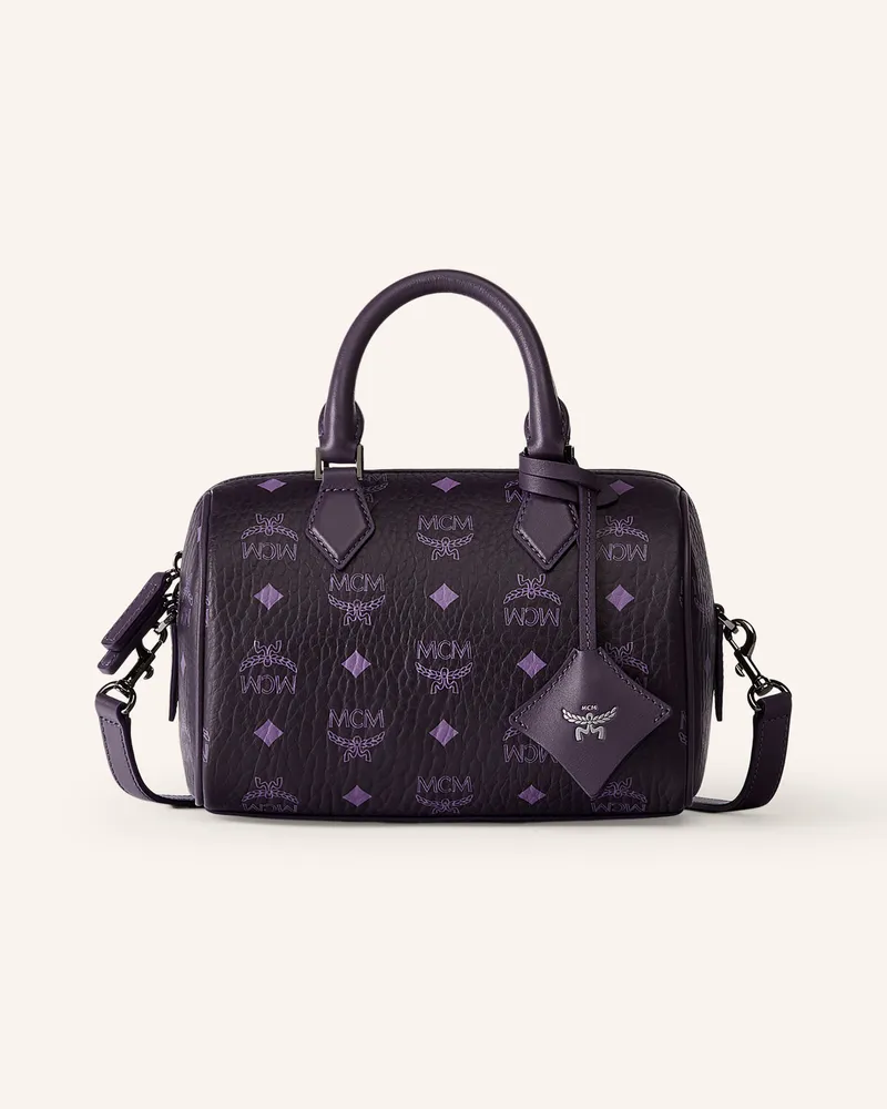 MCM Handtasche Ella Boston Visetos lila Dunkellila