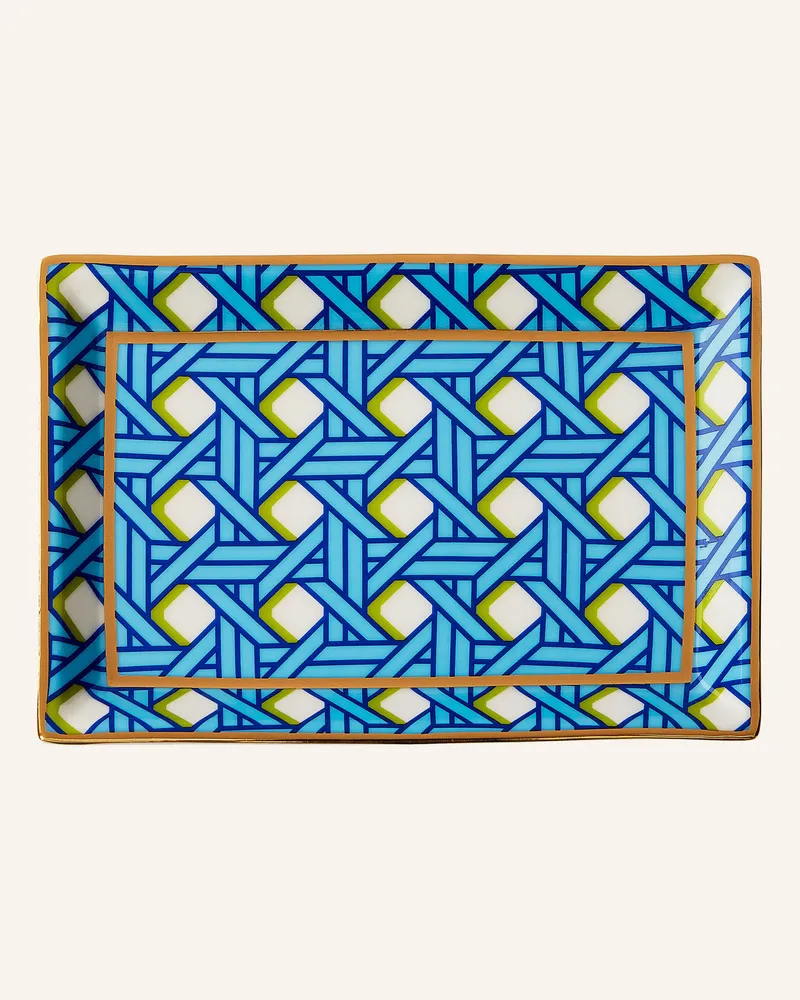 Jonathan Adler Schale Basketweave blau Weiss