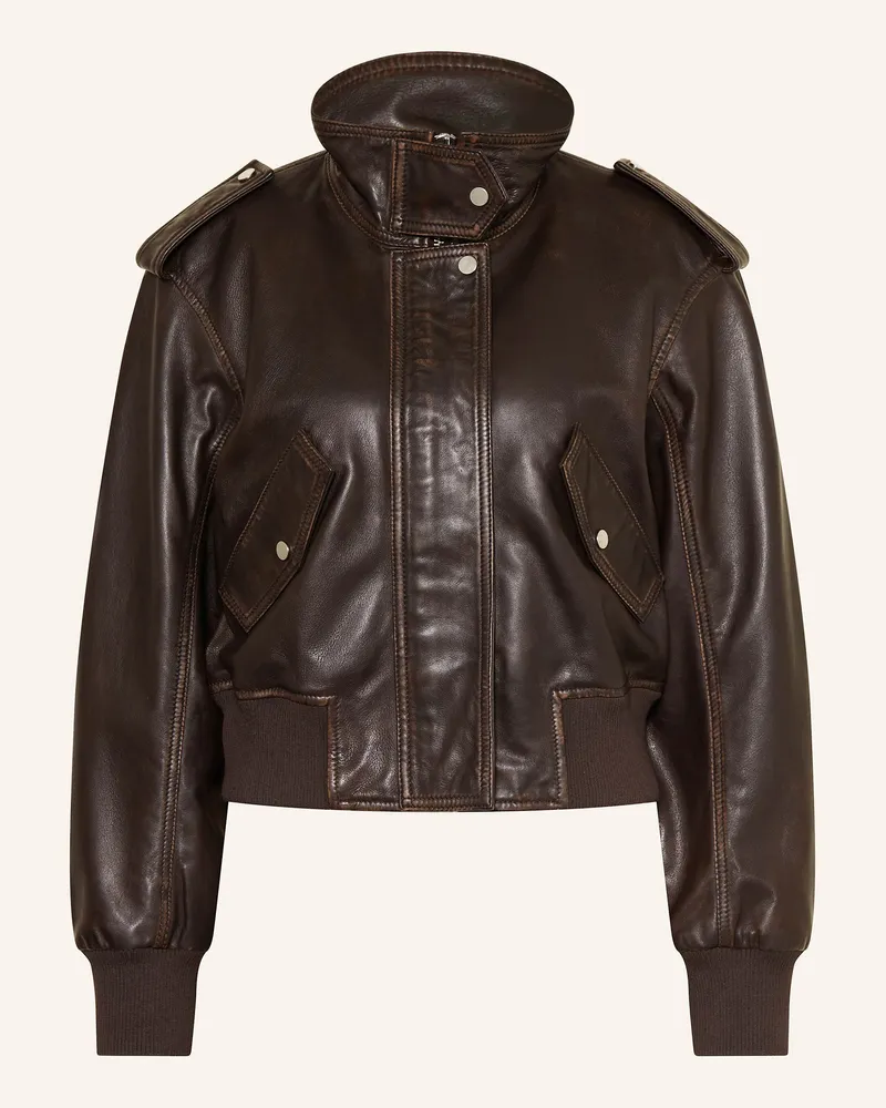 Marc O'Polo Lederjacke Dunkelbraun