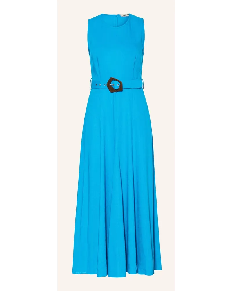 Diane von Furstenberg Kleid ELLIOT mit Leinen Blau