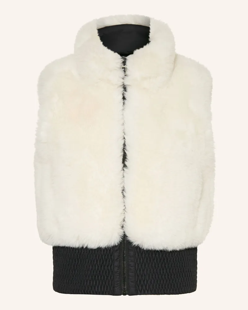 Mrs & HUGS Kunstfell-Weste Weiss