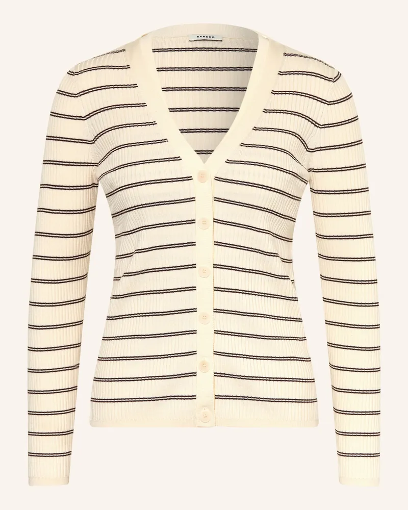 Sandro Strickjacke braun Ecru