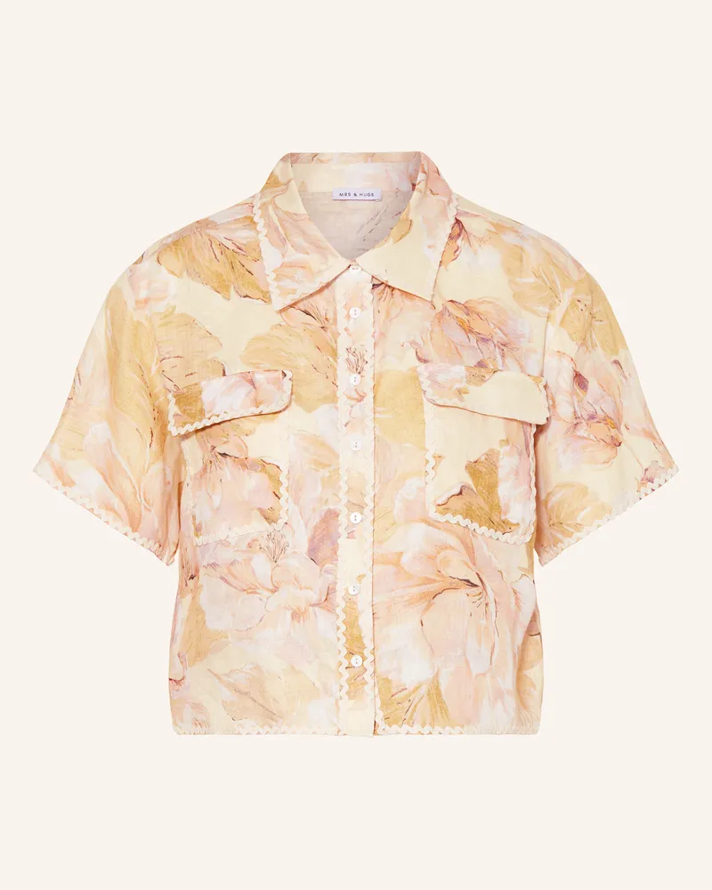 Mrs & HUGS Leinenbluse gelb Ecru
