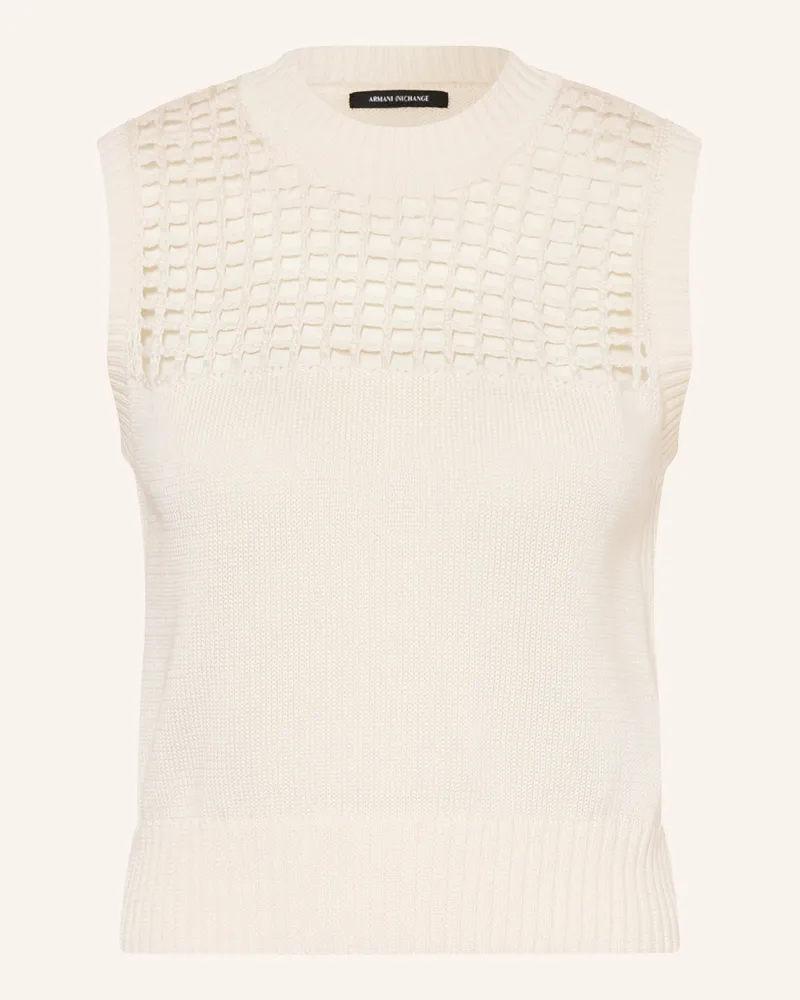Armani Exchange Pullunder weiss Ecru
