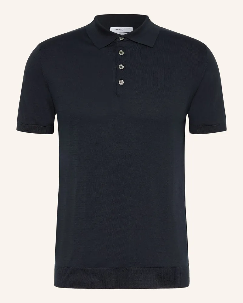 Daniele Fiesoli Strick-Poloshirt blau Dunkelblau