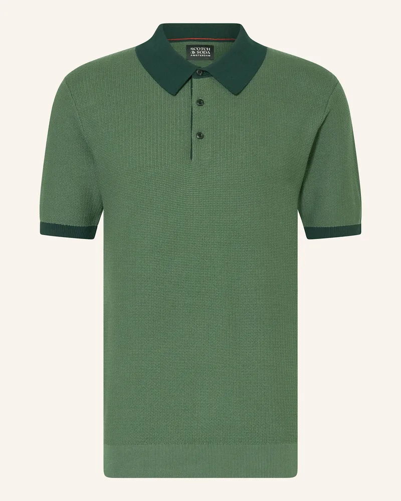 Scotch&Soda Strick-Poloshirt Dunkelgrün
