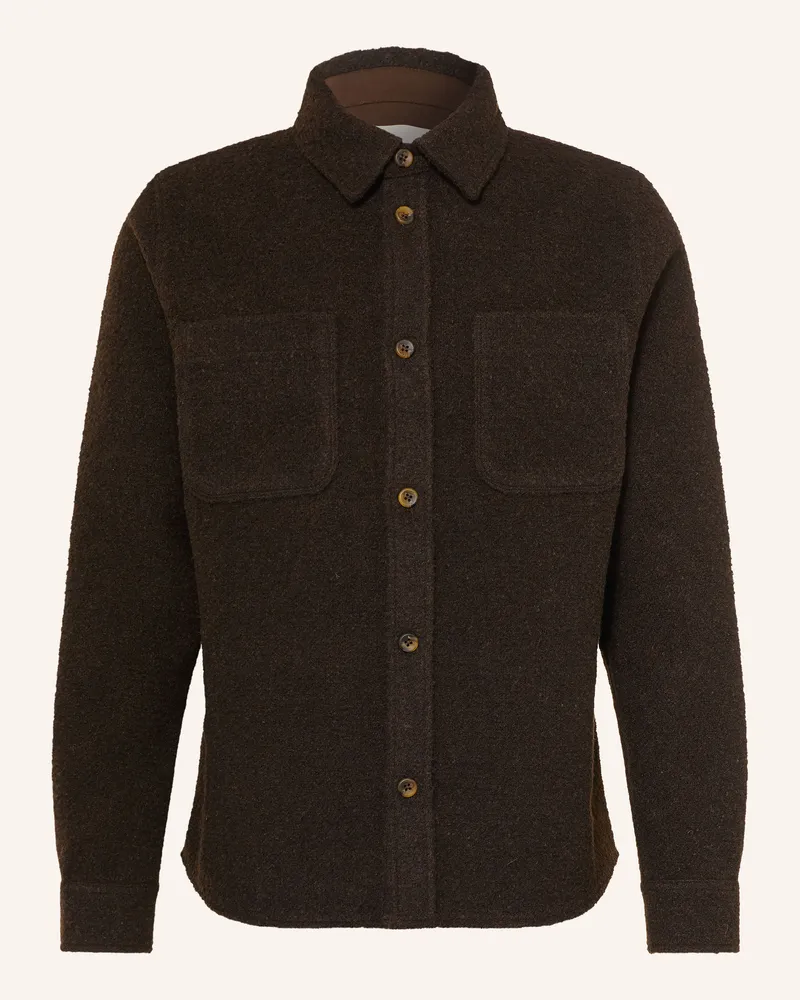 LES DEUX Overshirt Aus Bouclé braun Dunkelbraun