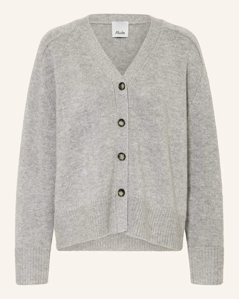 ALLUDE Strickjacke mit Cashmere Hellgrau