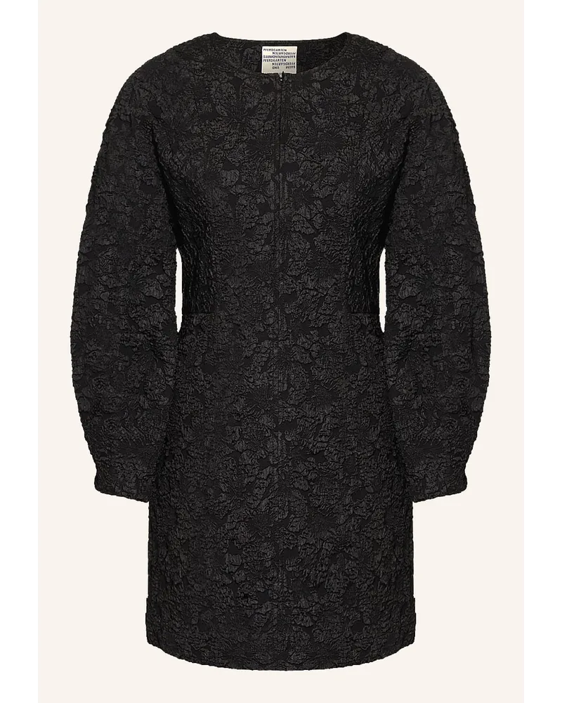 Baum und Pferdgarten Jacquard-Kleid AMYRA Schwarz