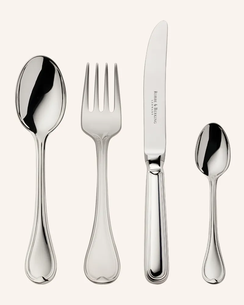 ROBBE & BERKING 4-Tlg. Kinderbesteck Classic-Faden silber Silber