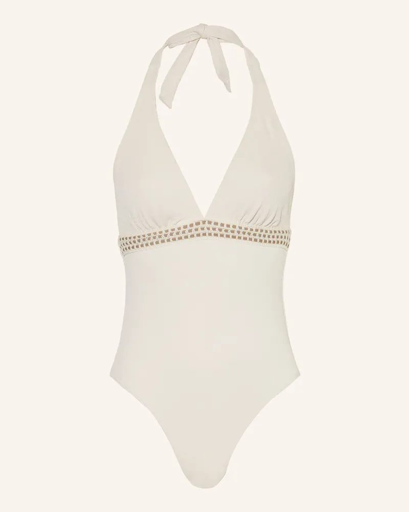 Banana Moon Neckholder-Badeanzug Rosae Marany weiss Ecru