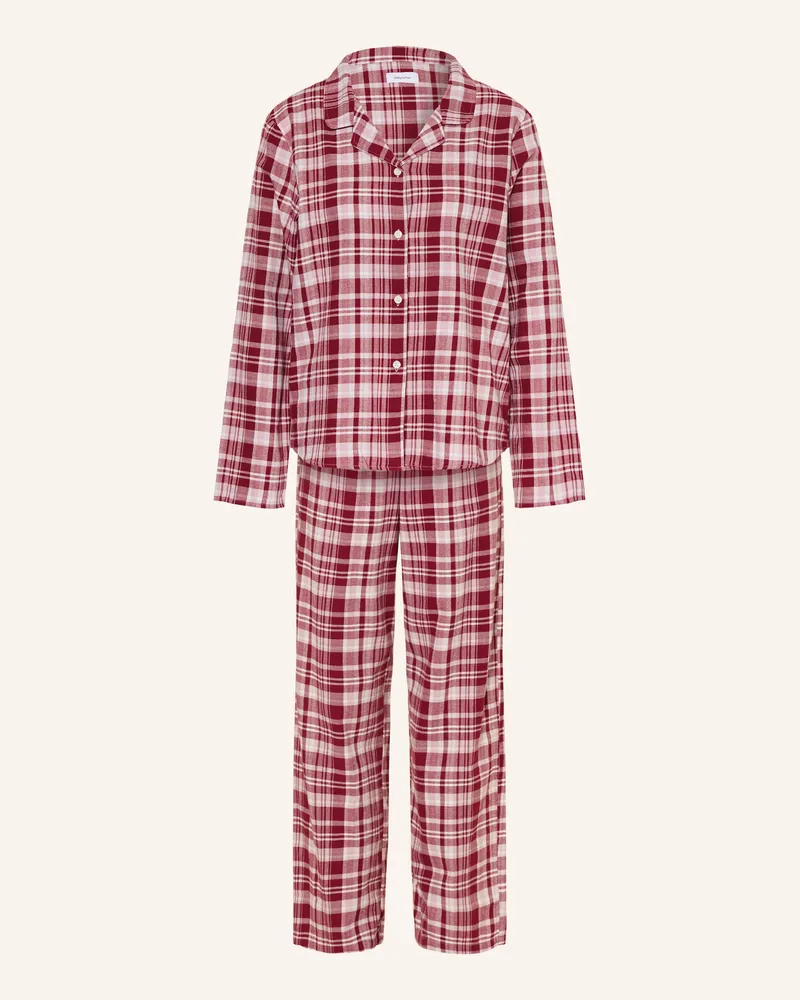 Darling Harbour Schlafanzug Aus Flanell rot Bordeaux