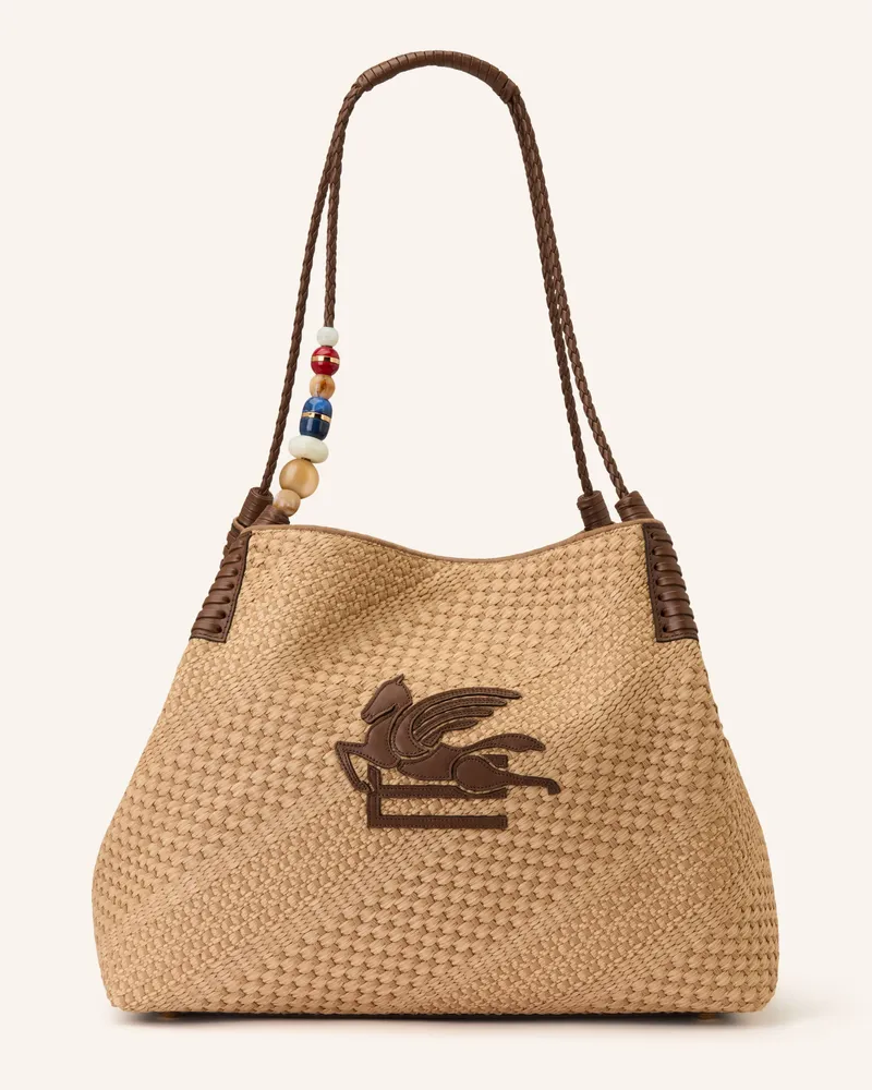 Etro Shopper Libra Mit Schmuckperlen braun Hellbraun