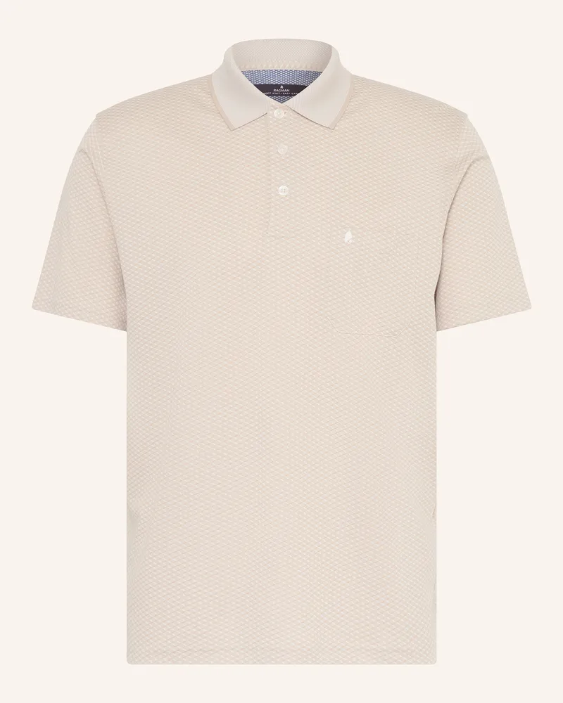 Ragman Jersey-Poloshirt aus Jacquard Beige