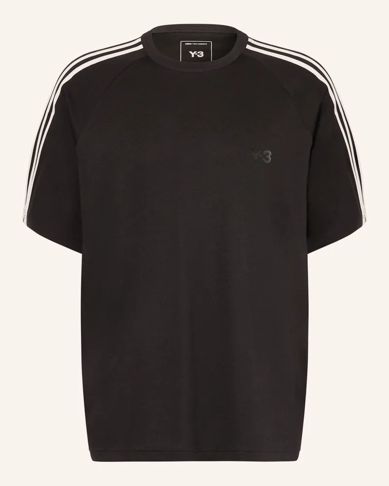 Y-3 T-Shirt mit Galonstreifen Schwarz