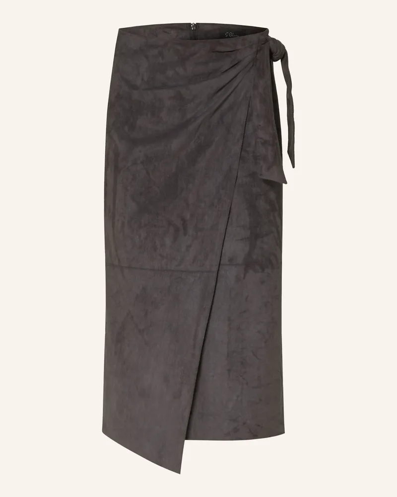 S.Oliver Rock in Lederoptik Grau