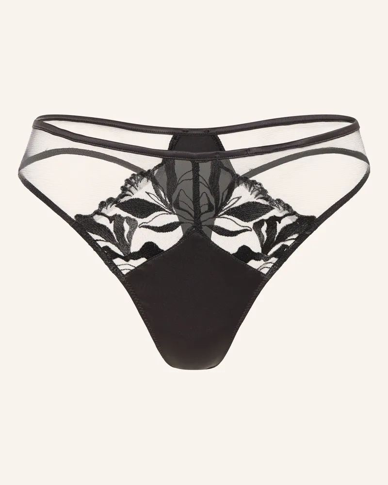 Calvin Klein String Ck Black Floral Lace schwarz Schwarz