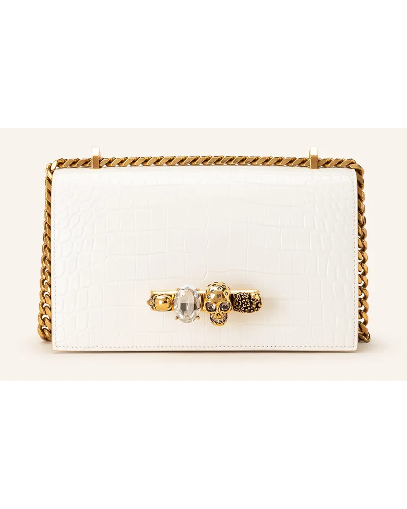 Alexander McQueen Umhängetasche JEWELLED SATCHEL Beige