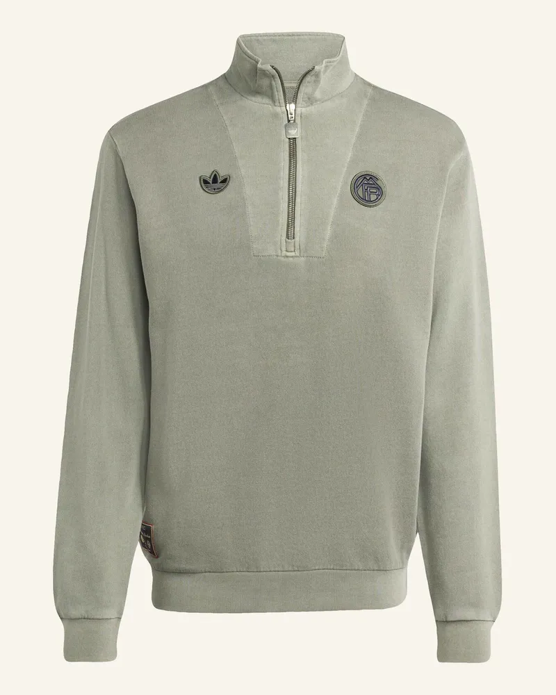 adidas Fc Bayern München Terrace Icons Tom Mit Reissverschluss Bis Zur Brust gruen Grün