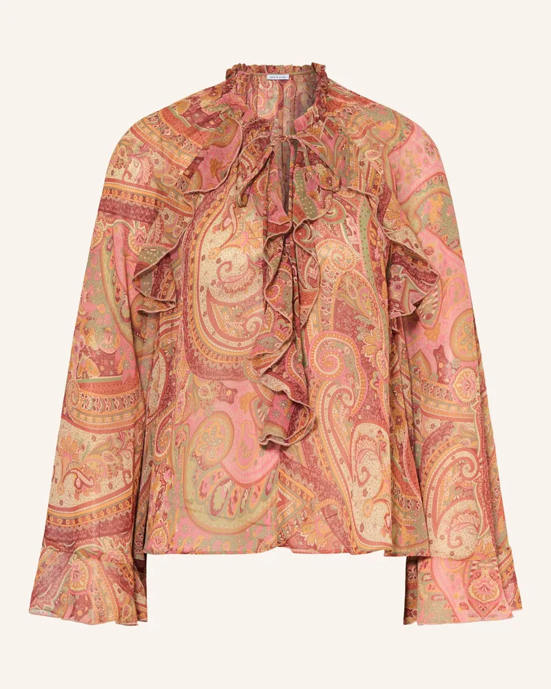 Mrs & HUGS Blusenshirt Mit Volants rosa Hellrot