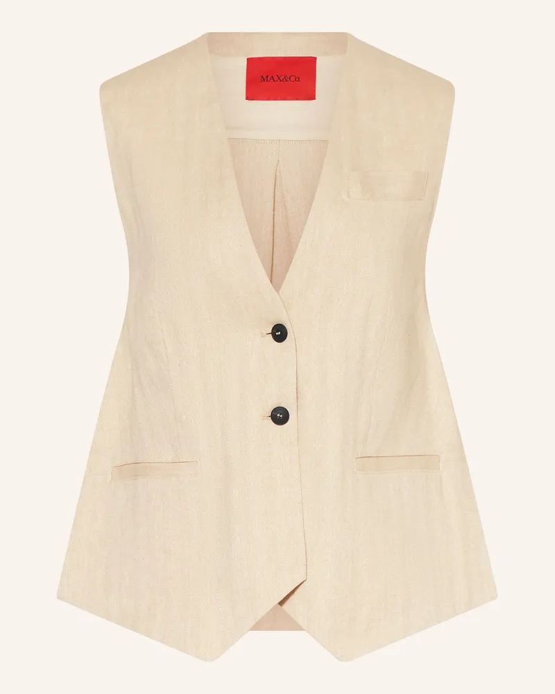 MAX&Co. Blazerweste CANZONE mit Leinen Beige