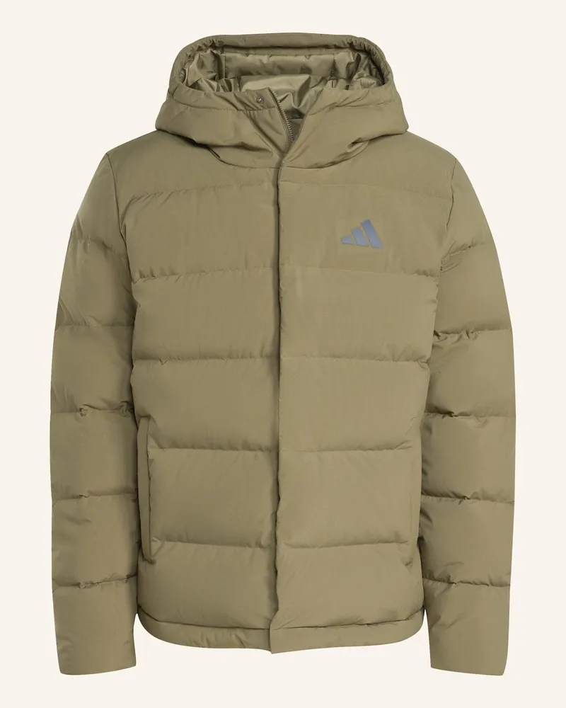 adidas HELIONIC CLIMAWARM DAUNENJACKE MIT KAPUZE Grün