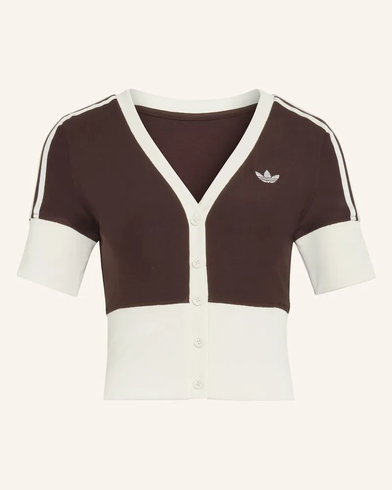 adidas Hemd Mit V-Ausschnitt Und Knopfleiste braun Braun