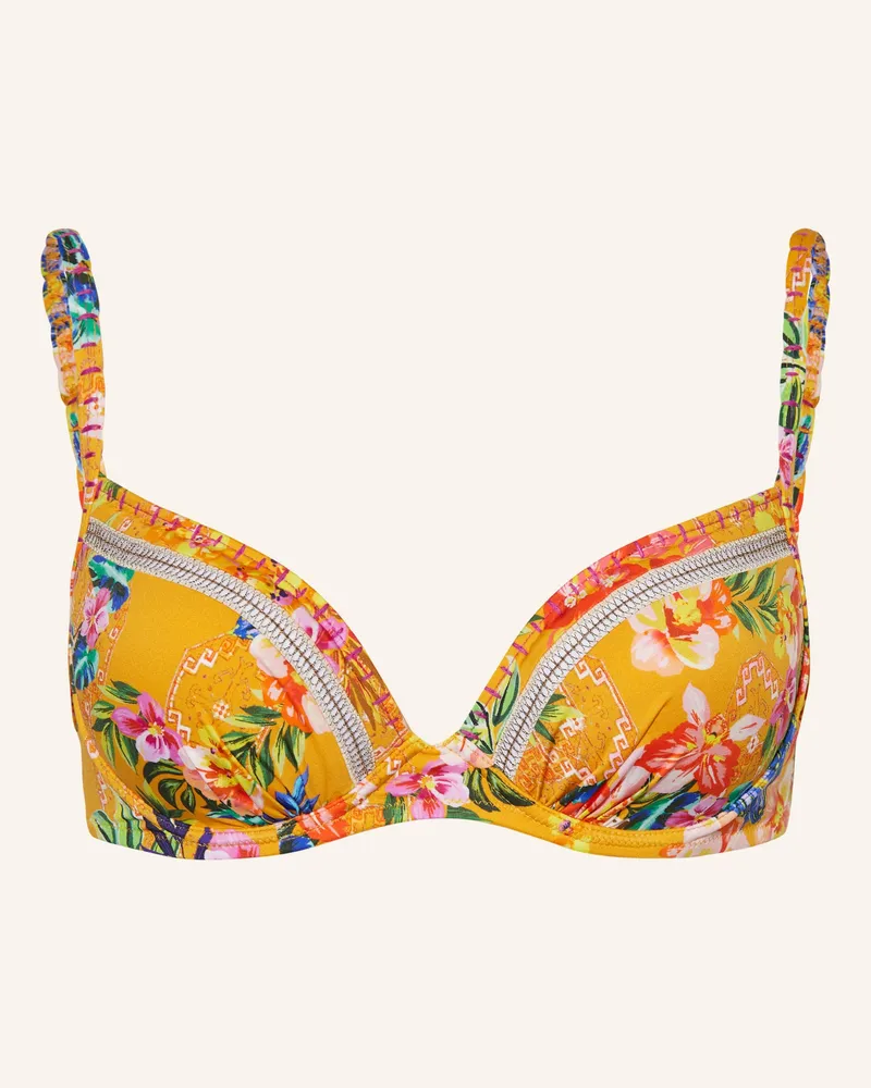 watercult Bügel-Bikini-Top SUNSET FLORALS Dunkelgelb