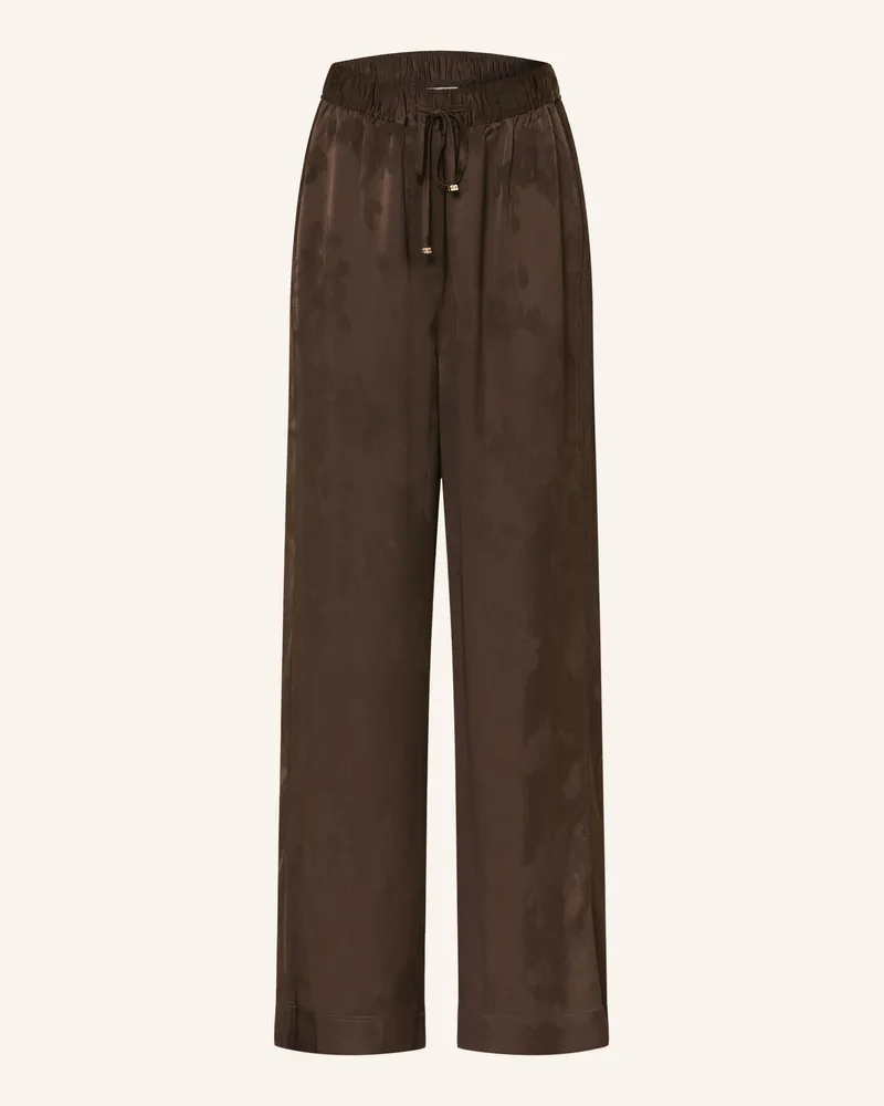 Ganni Marlenehose Aus Jacquard braun Dunkelbraun