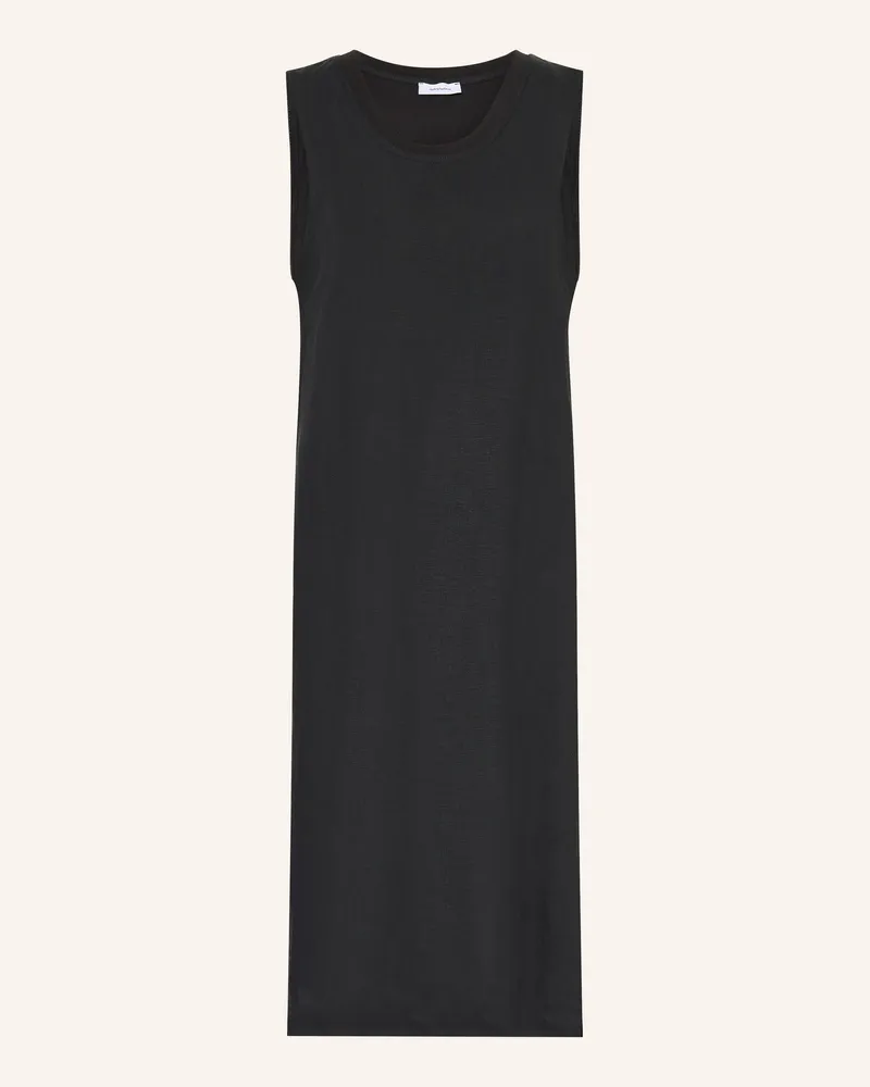 Darling Harbour Kleid im Materialmix mit Leinen Black