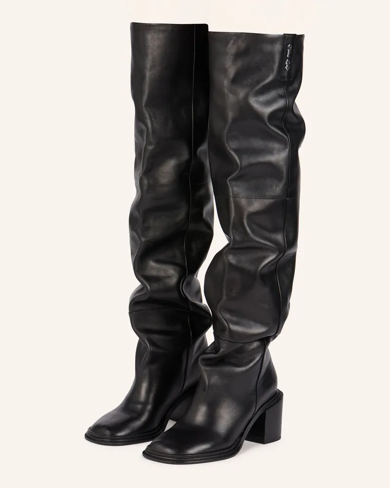 Naked Wolfe Overknee-Stiefel Nature schwarz Schwarz