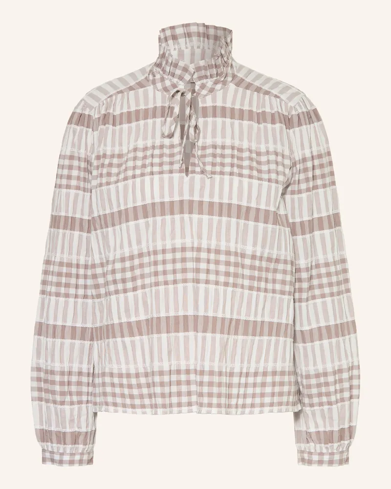 Barbour Blusenshirt Mit Rüschen beige Braun