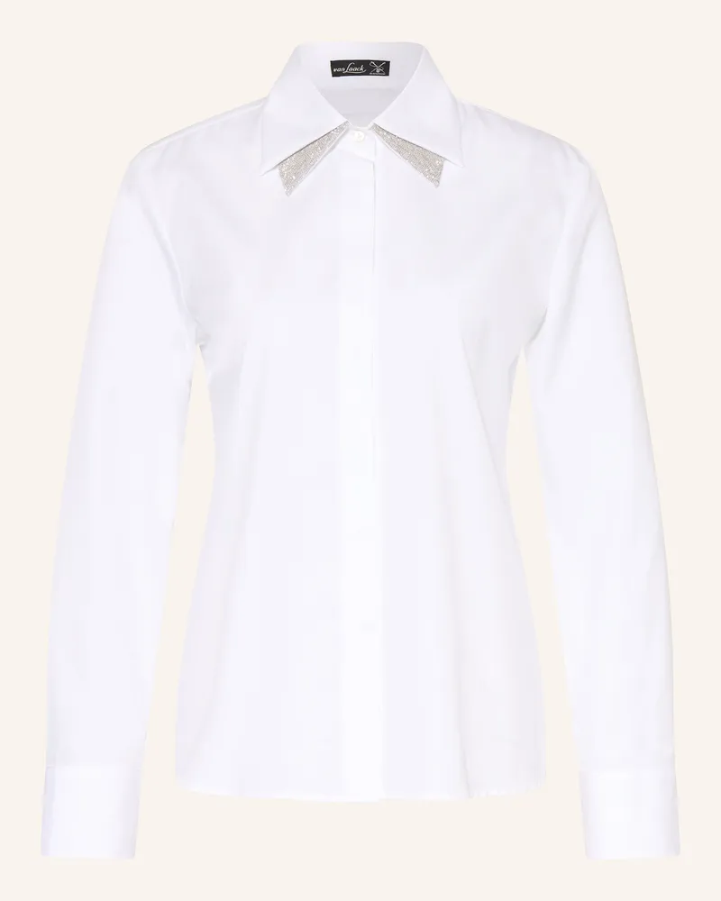 van Laack Hemdbluse VL-TAWIA-SVPB mit Schmucksteinen Weiss