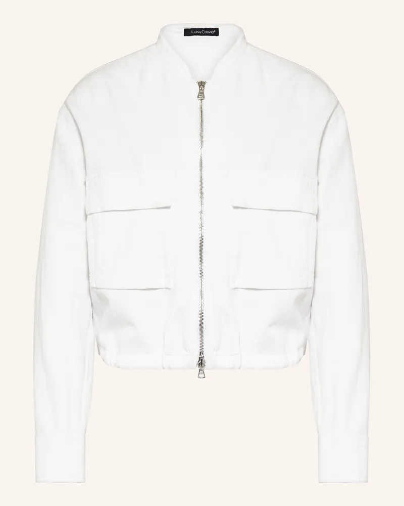 Luisa Cerano Blouson mit Leinen Weiss