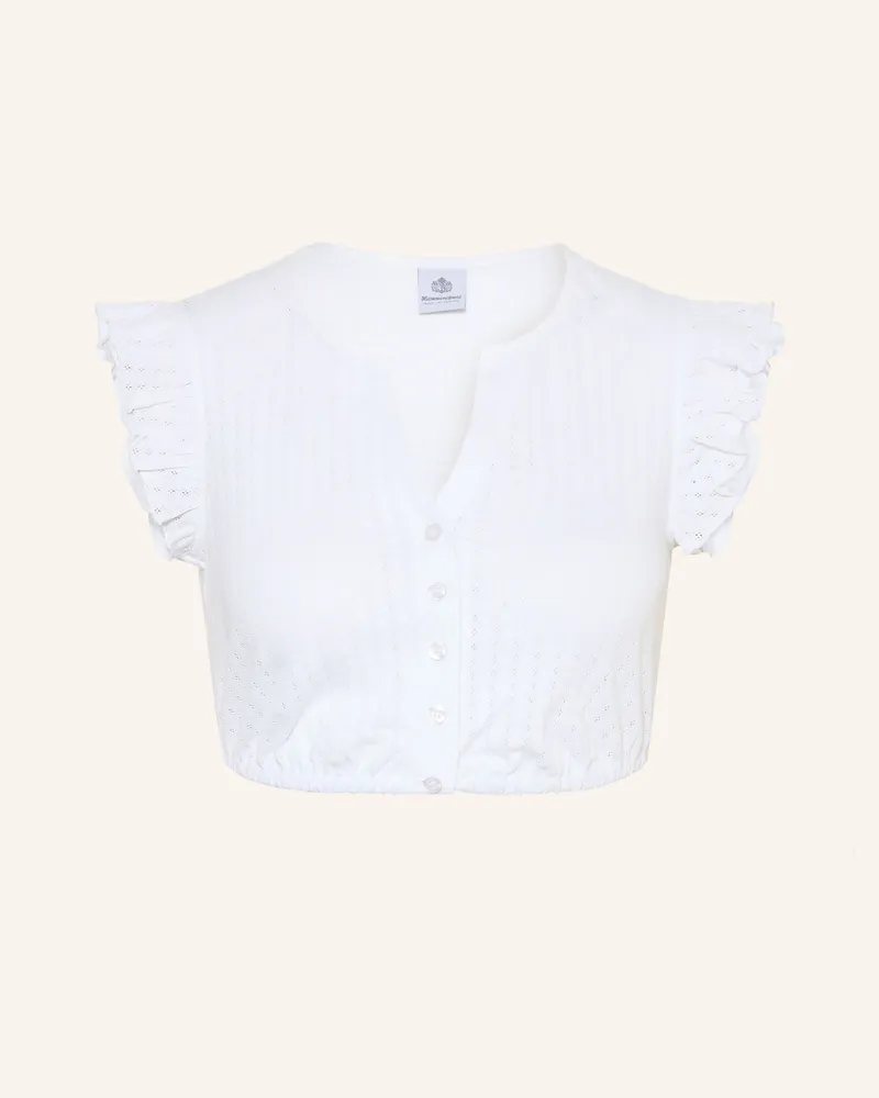 Hammerschmid Dirndlbluse Carola Aus Spitze Mit Rüschen weiss Weiss