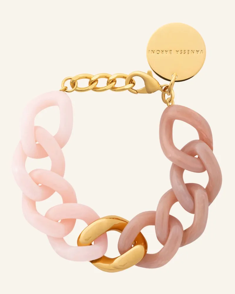 Vanessa Baroni Armbänder Flat Chain Bracelet Two Color With Gold Blush Marble Peach Sorbet By Glambou gold Gold