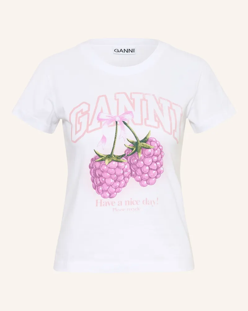 Ganni T-Shirt weiss Weiss