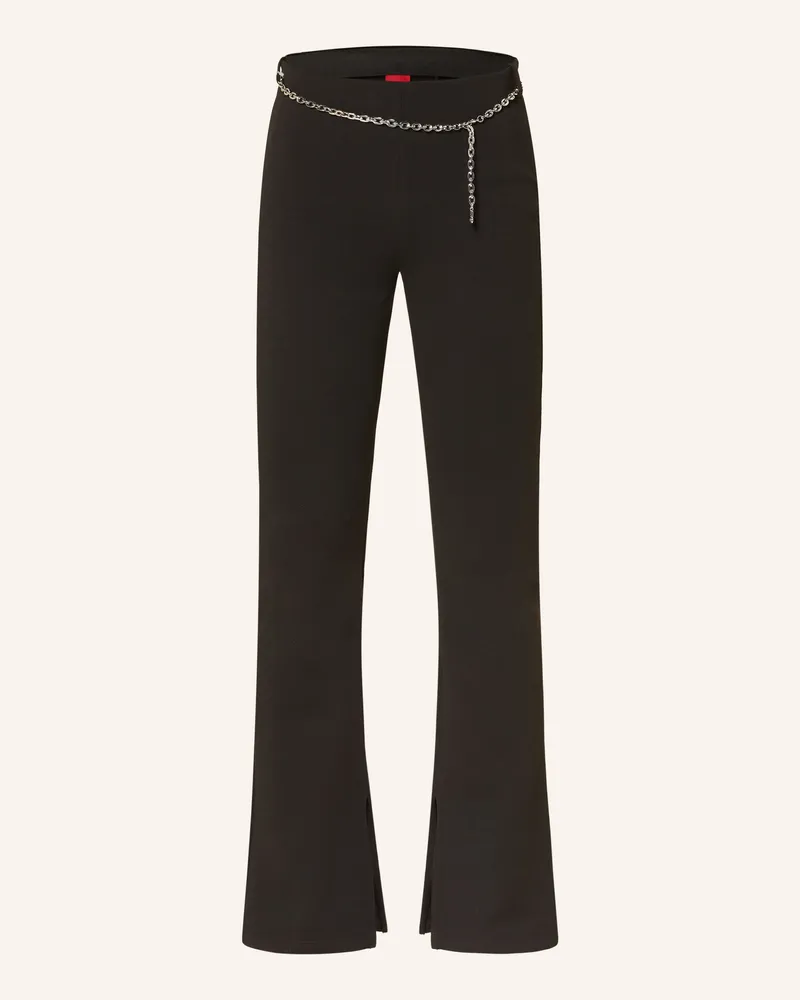 HUGO BOSS Bootcut-Hose Nenrietta Aus Jersey schwarz Schwarz