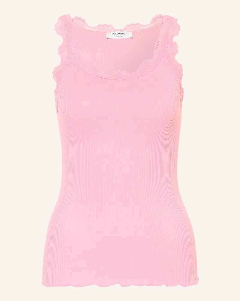 Rosemunde Seidentop Babette Mit Spitze rosa Rosa
