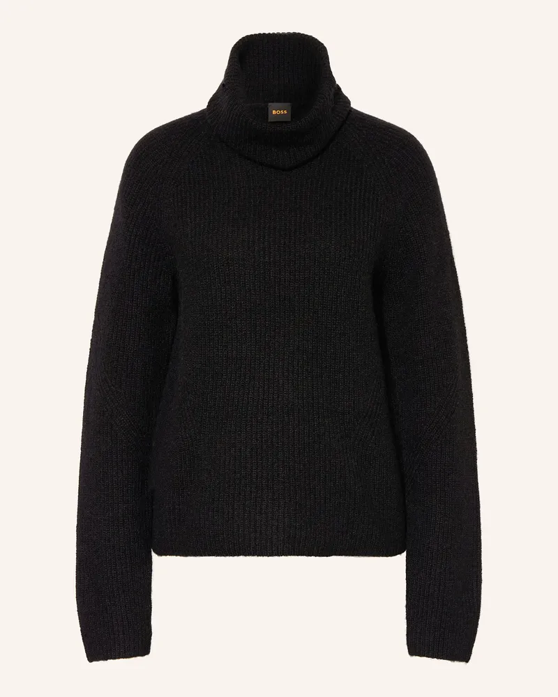 HUGO BOSS Rollkragenpullover Falodina Mit Alpaka schwarz Schwarz