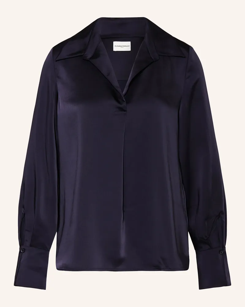 Claudie Pierlot Blusenshirt aus Satin Dunkelblau