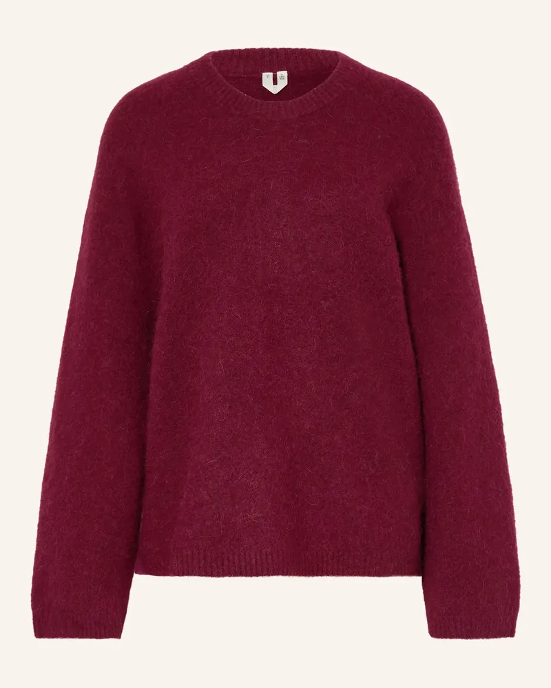 Arket Pullover mit Alpaka Dunkelrot