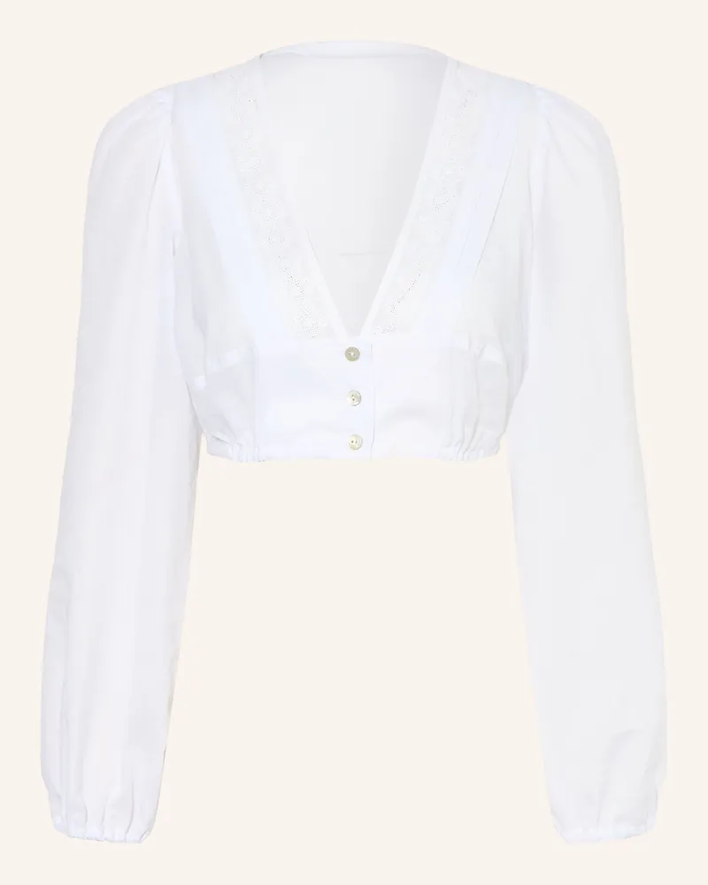 Sportalm Dirndlbluse NIVIN mit Lochspitze Weiss