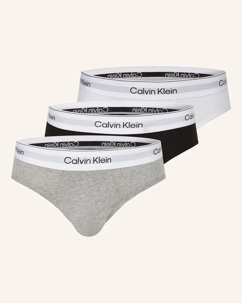 Calvin Klein 3er-Pack Boxershorts Icon Cotton Stretch grau Schwarz
