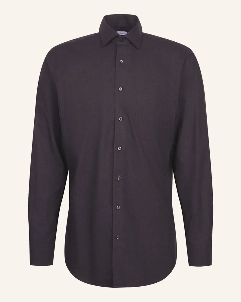 Seidensticker Flanellhemd Regular Fit Grau